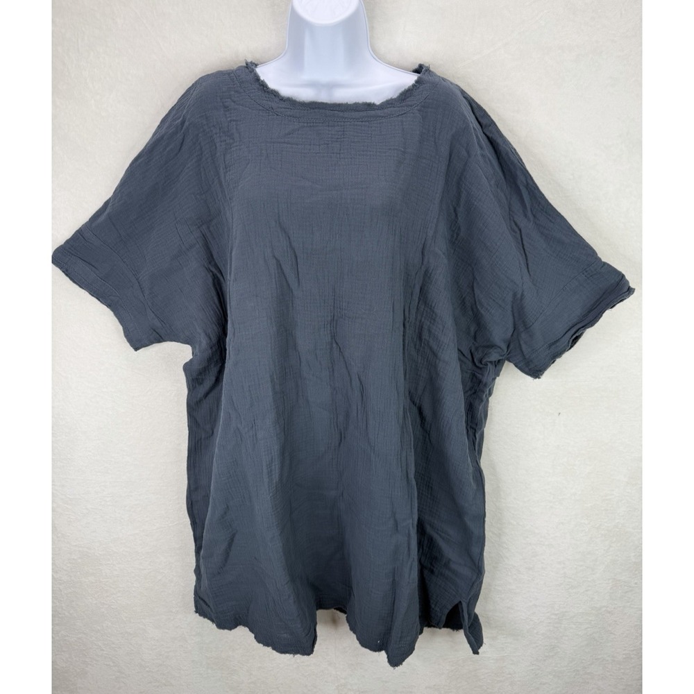 Natural Life Cara Cotton Gauze Shift Dress in Charcoal Size XL NWT - Picture 2 of 7